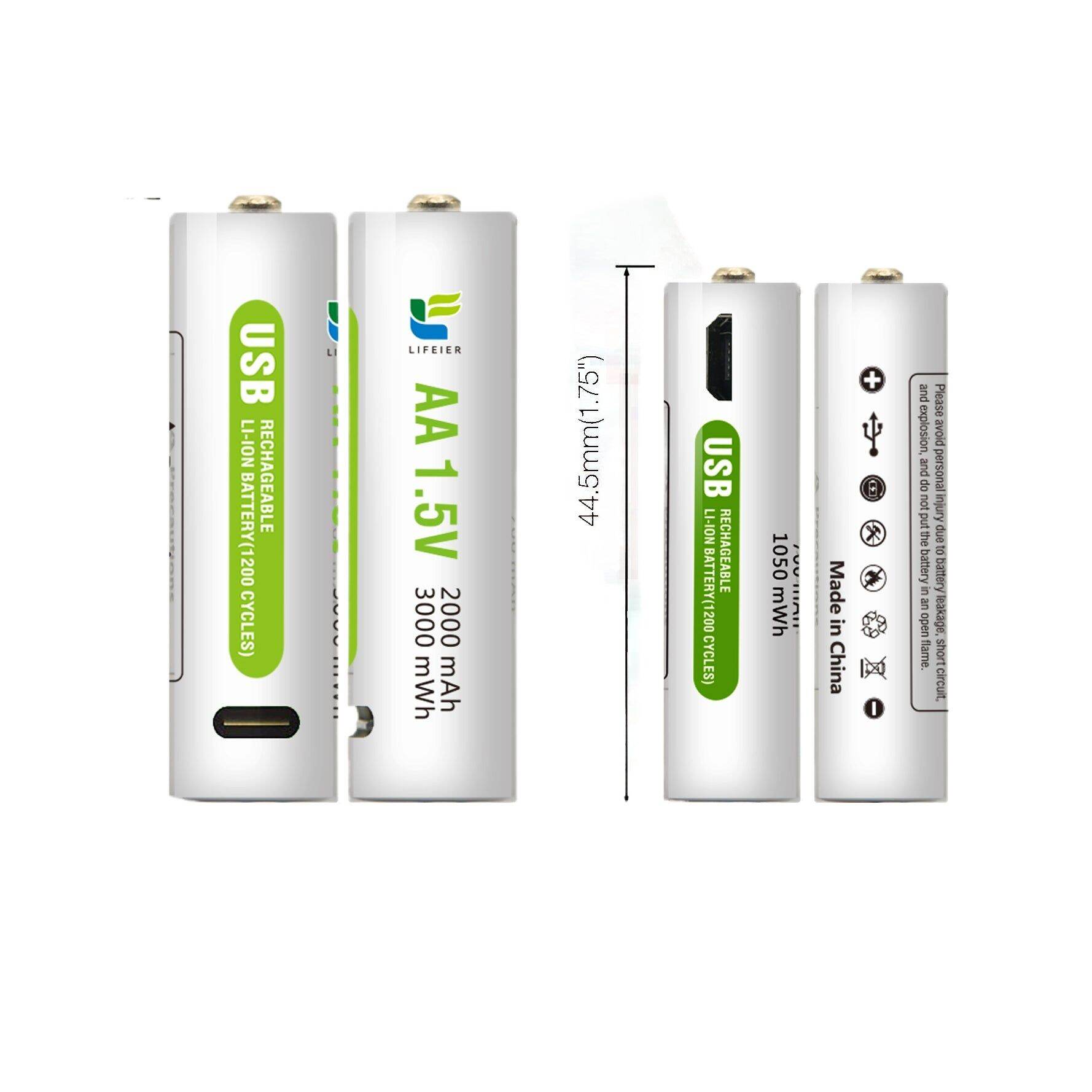 Picture of USB Rechargeable Battery | Fast Charging | Reusable Rechargeable Battery for Toys  Remotes & Home Devices - Grey