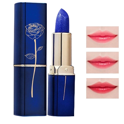 Picture of Color Changing Lipstick Waterproof Blue Lipstick That Turn PinkWipe Blue Turns To Pink Moisturizing Lipstick Lip Gloss Lips Care