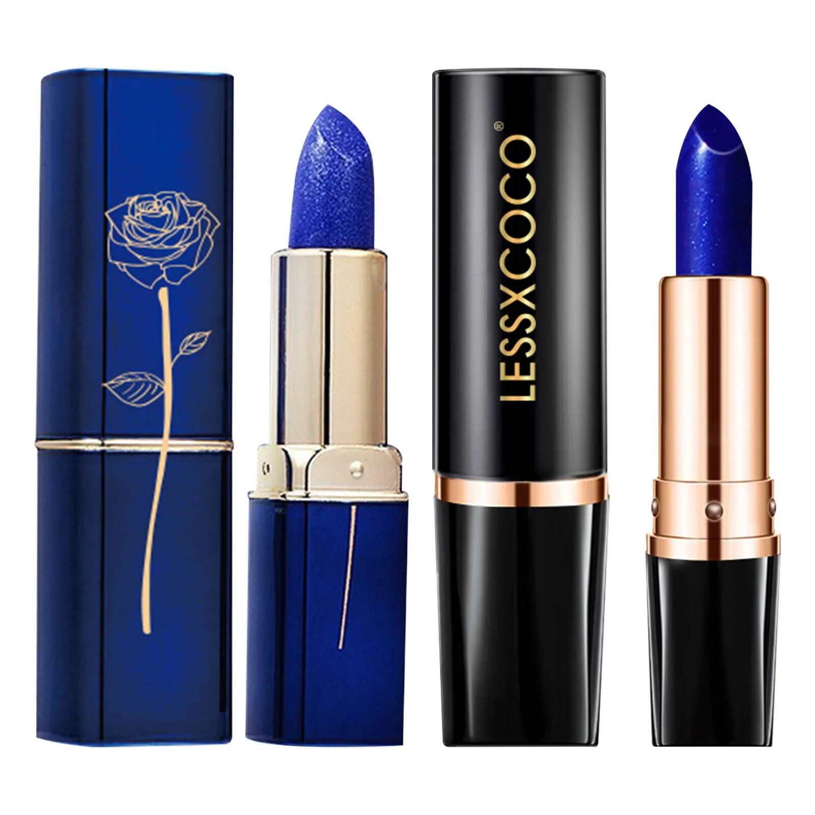 Picture of Color Changing Lipstick Waterproof Blue Lipstick That Turn PinkWipe Blue Turns To Pink Moisturizing Lipstick Lip Gloss Lips Care