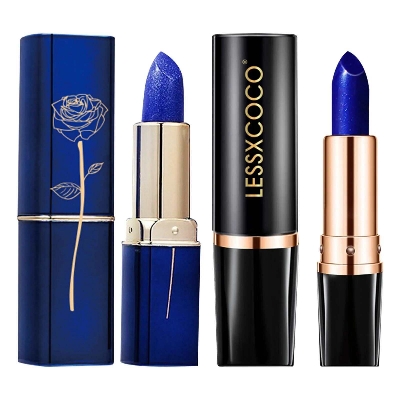 Picture of Color Changing Lipstick Waterproof Blue Lipstick That Turn PinkWipe Blue Turns To Pink Moisturizing Lipstick Lip Gloss Lips Care