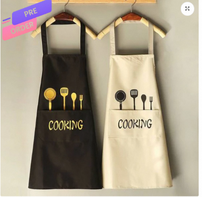 Picture of Waterproof Kitchen Apron Apron Kitchen Cooking And Washing Dishes Big Pocket Housework Apron Good Effect And Easy To Use Oil Resistant