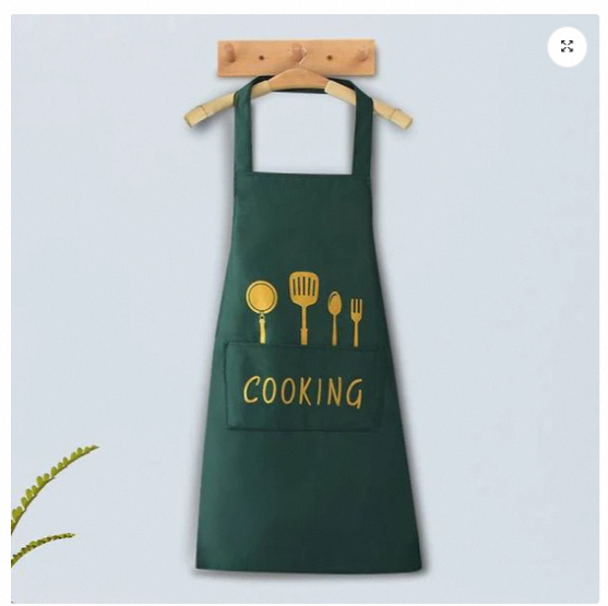 Picture of Waterproof Kitchen Apron Apron Kitchen Cooking And Washing Dishes Big Pocket Housework Apron Good Effect And Easy To Use Oil Resistant