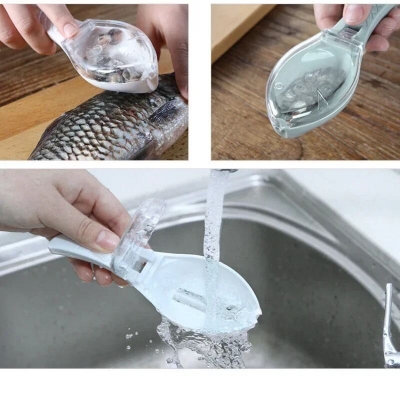 Picture of Fish skin brush scraping fish scale brush grater quick disassembly knife cleaning peeling skin scraper scraper fish scaler - Blue