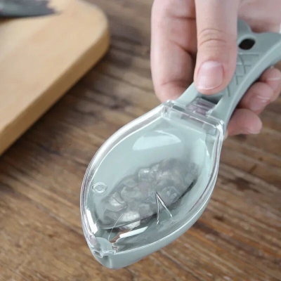 Picture of Fish skin brush scraping fish scale brush grater quick disassembly knife cleaning peeling skin scraper scraper fish scaler - Blue