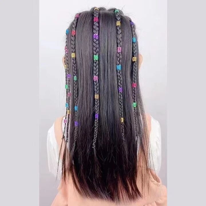 Picture of Hair buckle dreadlocks Microfiber buckle girl sweet cool trendy hip-hop punk hair accessories ring - Multicolor