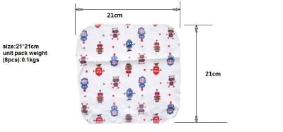 Picture of 8PCS 100% Cotton Newborn Baby Towels Set | Soft Baby Washcloths, Burp Cloths & Saliva Towels | Reusable Feeding & Handkerchief Towels for Boys & Girls
