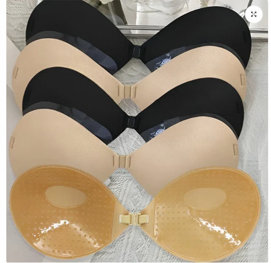 Picture of One-piece Strapless Bra Pads Women Girls Invisible Brassiere Underwear Breast Adhesive Lift Up Stick Bralette Lingerie