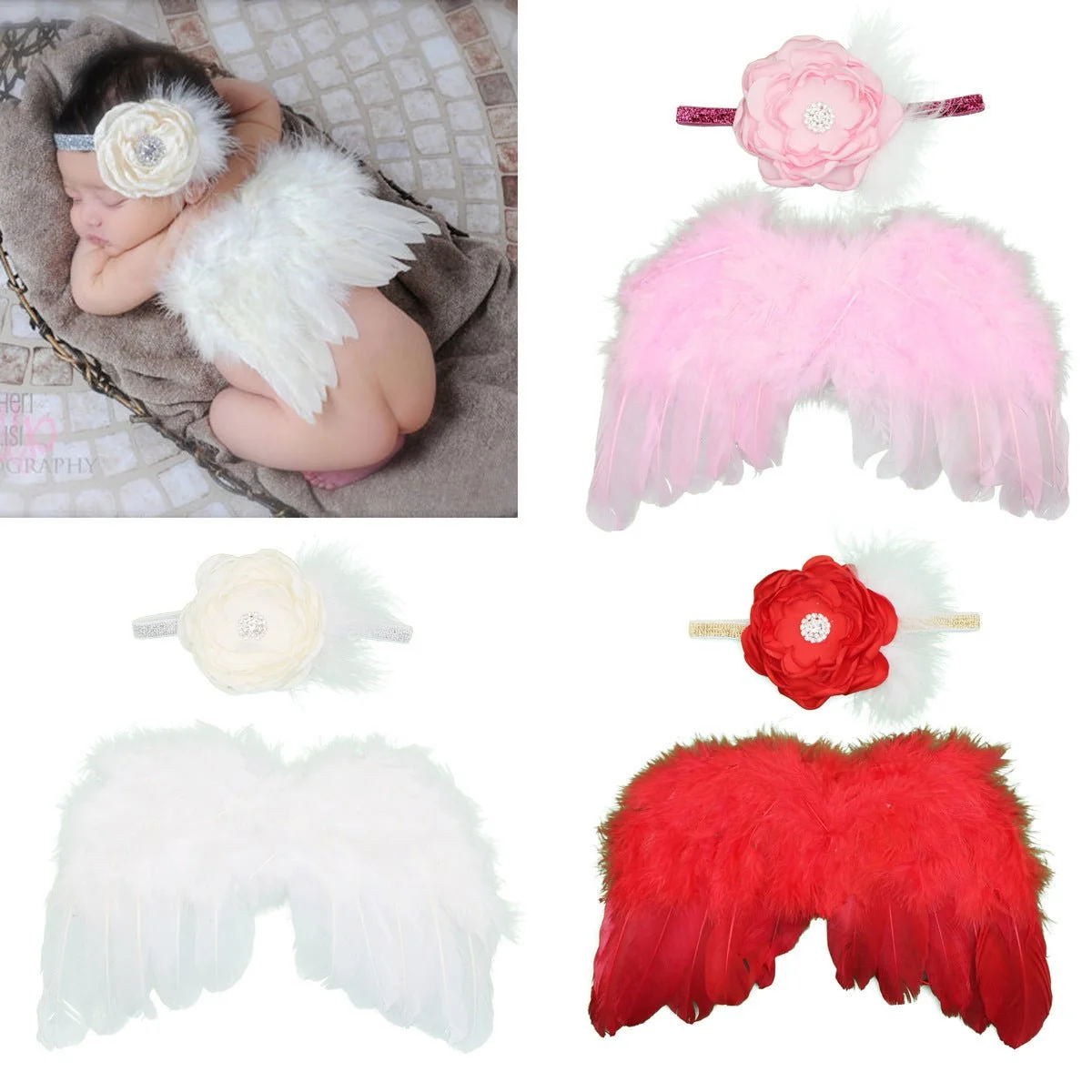 Picture of Children's Hair Accessories Angel Feather Wings - Pink