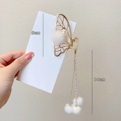 Picture of 4PCS Butterfly Hair Clip Set for Women | Gold Metal Hair Claw Clips | Fashion Hair Accessories Combo for Girls & Women