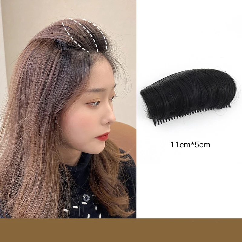 Picture of Wig piece for women, fluffy hair root, simulated hair pad, invisible hair top heightening and curling tool, hair pad artifact - Brown