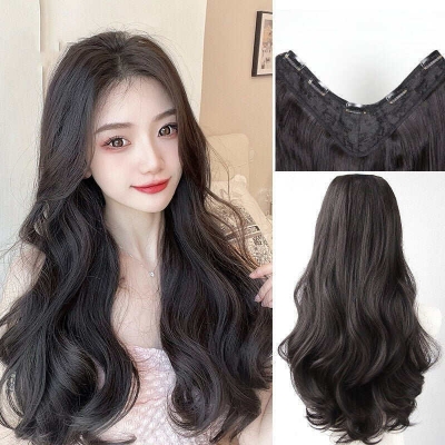 Picture of Wig piece one-piece big wave U-shaped curly hair natural fluffy hair volume wig female long hair seamless