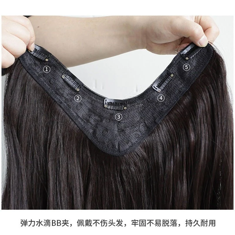 Picture of Wig piece one-piece big wave U-shaped curly hair natural fluffy hair volume wig female long hair seamless