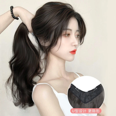 Picture of Wig piece one-piece big wave U-shaped curly hair natural fluffy hair volume wig female long hair seamless