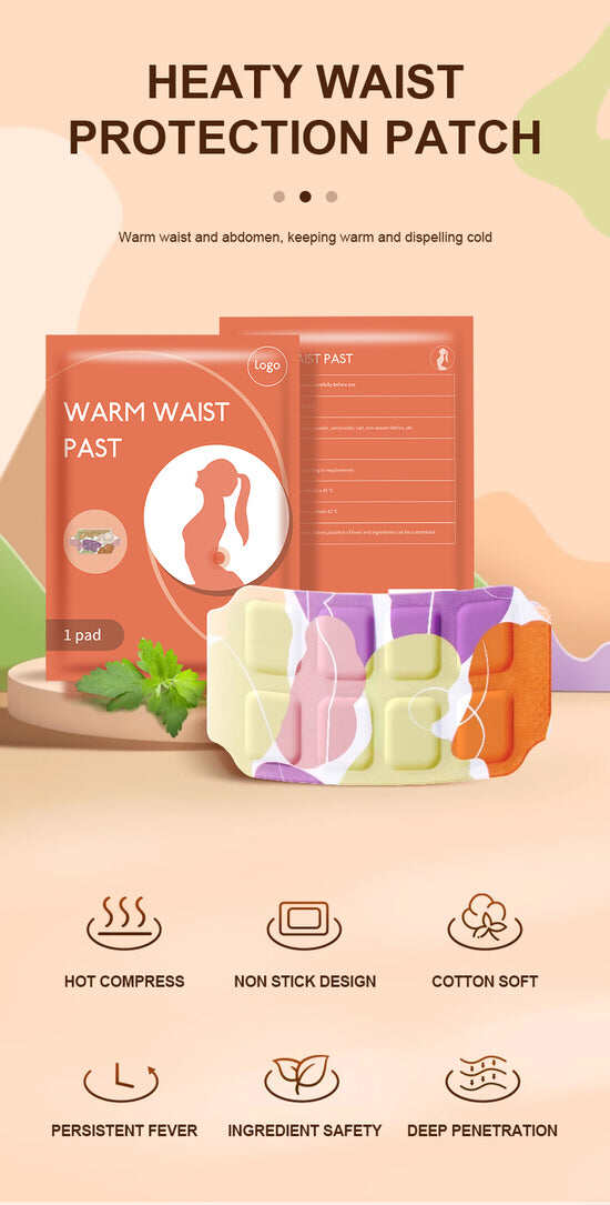 Picture of Pain Relief Self-Heating Waist Hot Patch - White