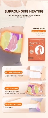 Picture of Pain Relief Self-Heating Waist Hot Patch - White