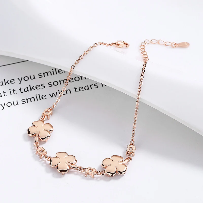Picture of Fashion Jewelry Opal Crystal Gemstones Chain Bracelets For Women Femme Zircon Diamonds Rose Gold Jewelry Bijoux Mujer Cute Girlfriend Gifts - Pink