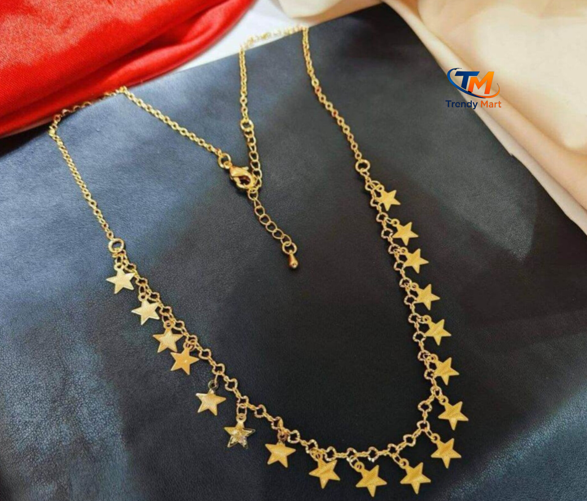 Picture of Women's  Star Charm Necklace | Korean Style Fashion Chain | Elegant Party Jewelry Gift - Gold