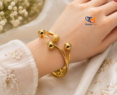 Picture of Luxury Gold Adjustable Open Cuff Bracelet for Women | Fashion Bangle - Gold