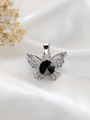 Picture of Black Crystal Butterfly Pendant - Black