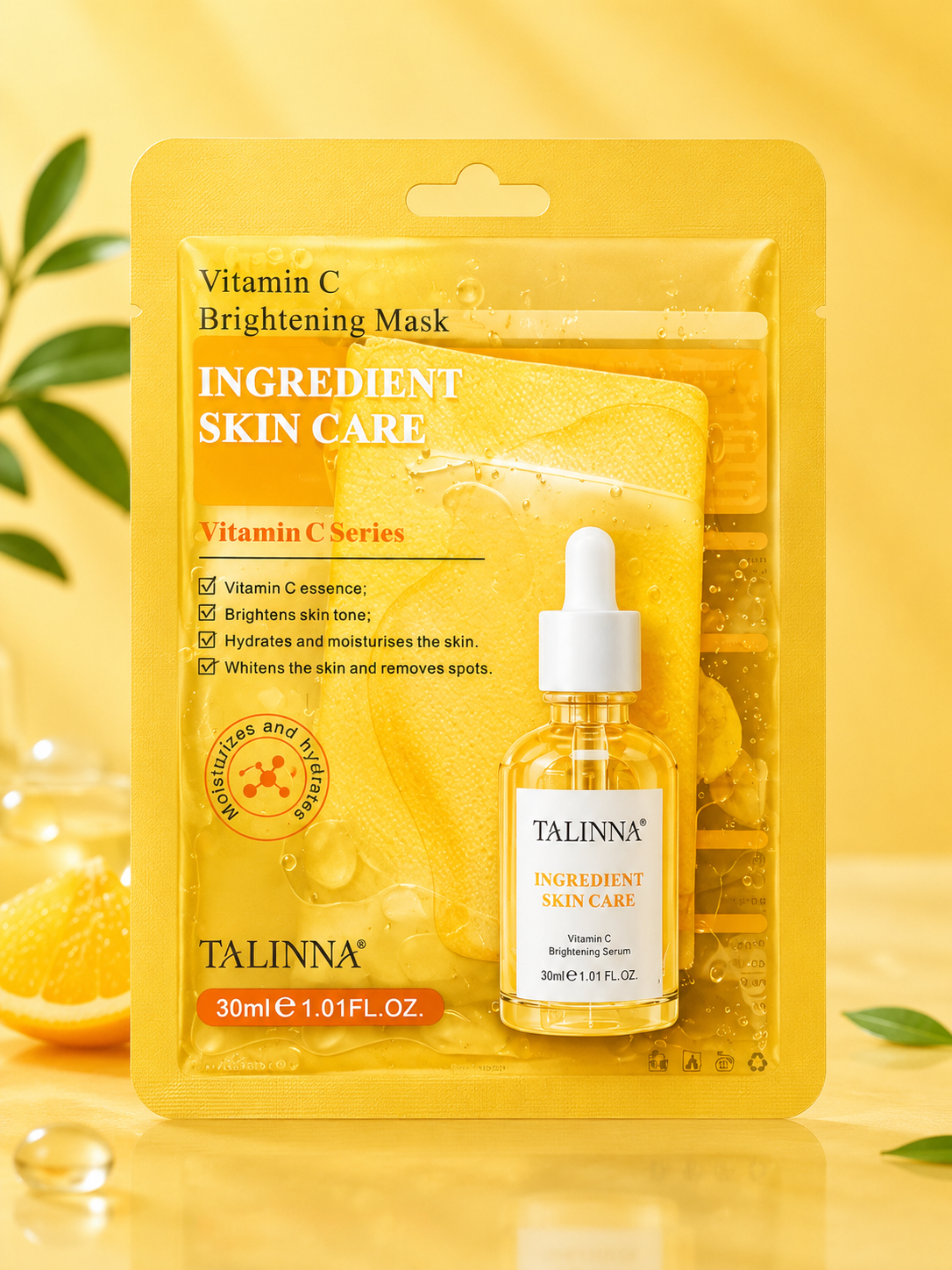 Picture of TALINNA Ingredient Skin Care  Vitamin C, Niacinamide, Collagen & Polypeptide Serum Sheet Mask