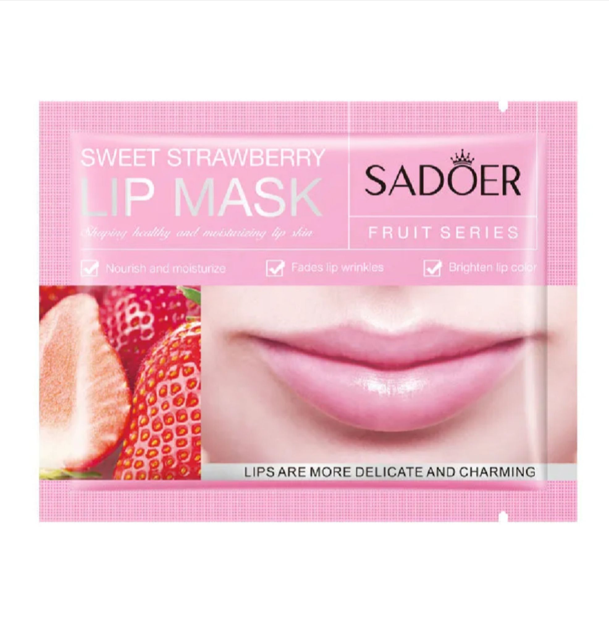 Picture of SADOER 4-Piece Fruit Series Lip Mask Combo – Aloe, Strawberry, Lemon & Blueberry - Multicolor