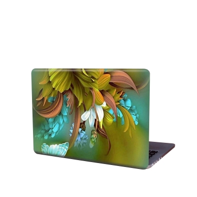 Picture of Premium Flowewr Design Removeable Laptop Sticker for Back Side Laptop skin for any kind of Laptop - Multicolor