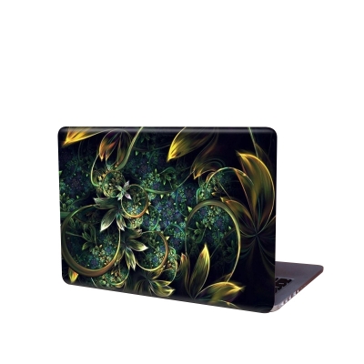 Picture of 3D leaf Design Removeable Laptop Sticker for Back Side Laptop skin for any kind of Laptop - Multicolor