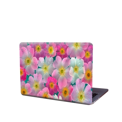 Picture of Beautiful Pink and White Flower Removeable Laptop Sticker for Back Side Laptop skin for any kind of Laptop - Multicolor