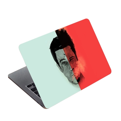 Picture of Face Art Red and Sky blue Premium Laptop Sticker AR-5258 - Multicolor