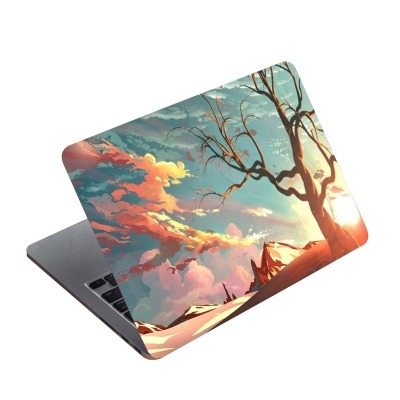 Picture of A Tree Besides Mountain Premium Laptop Sticker AR-5891 - Multicolor