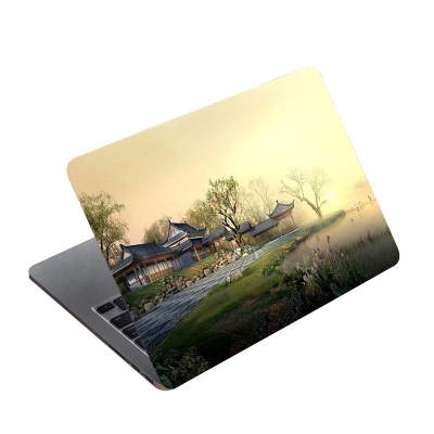 Picture of Beautiful Village Cartoon Effect Premium Laptop Sticker AR-5381 - Multicolor