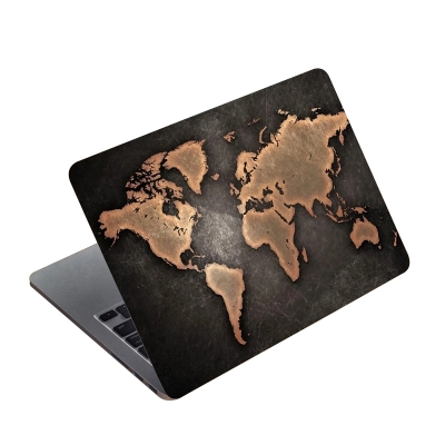 Picture of World Map With Oil Paint Premium Laptop Sticker AR-5572 - Multicolor