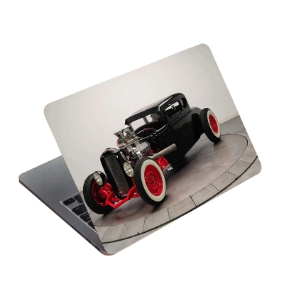 Picture of Black and Red Combine Old Car Premium Laptop Sticker AR-5550 - Multicolor
