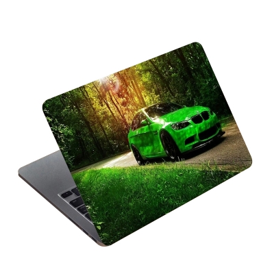 Picture of Beautyful Nature with Green Car Laptop Sticker Laptop Skin Sticker for laptop Back Side AR-5172 - Multicolor