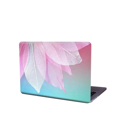 Picture of Pink Flower Design Removeable Laptop Sticker for Back Side Laptop skin for any kind of Laptop - Multicolor