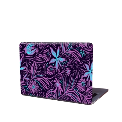 Picture of Beautiful Purple Flower Design Removeable Laptop Sticker for Back Side Laptop skin for any kind of Laptop - Multicolor