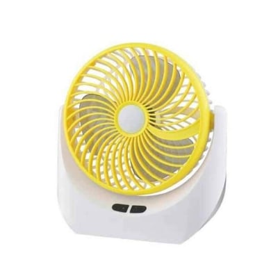 Picture of JY Super JY-1880 lithium rechargeable mini table fan with LED light Multicolor