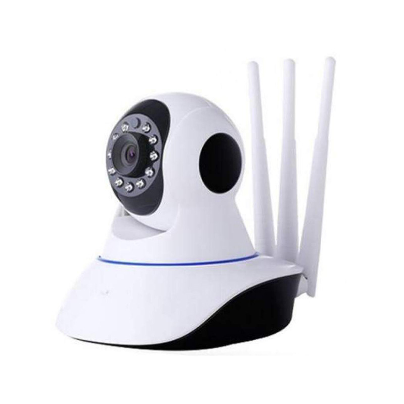 Picture of Q5 Three Antenna Robot WiFi IP Camera 2MP 1080P | 360° PTZ | Two-Way Audio | Night Vision | Motion Detection | V380 AppQ5 Three Antenna Robot WiFi IP Camera 2MP 1080P | 360° PTZ | Two-Way Audio | Night Vision | Motion Detection | V380 App White