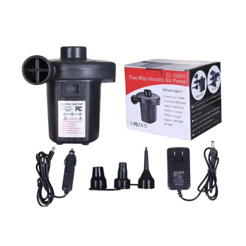 Picture of Electric Air Pump | High Power Household & Car Air Inflator | Portable Quick Inflate Air Pump | 3 Nozzle Electric Air Pump for Air Bed, Pool & Inflatable Toys Black