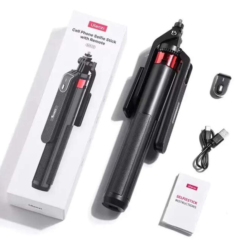 Picture of ULANZI MA09 Extendable Tripod & Selfie Stick | 180cm Height | Foldable Portable Tripod | Smartphone & Camera Stand | Bluetooth Remote Compatible | Vlogging & Live Streaming Tripod Black