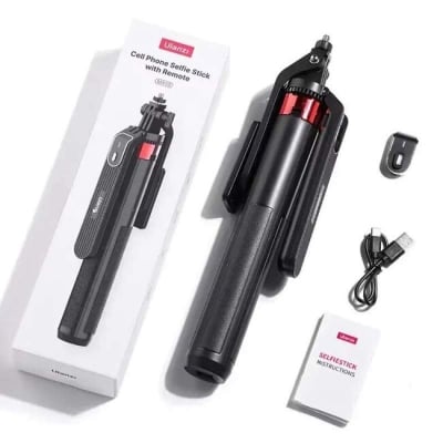 Picture of ULANZI MA09 Extendable Tripod & Selfie Stick | 180cm Height | Foldable Portable Tripod | Smartphone & Camera Stand | Bluetooth Remote Compatible | Vlogging & Live Streaming Tripod Black