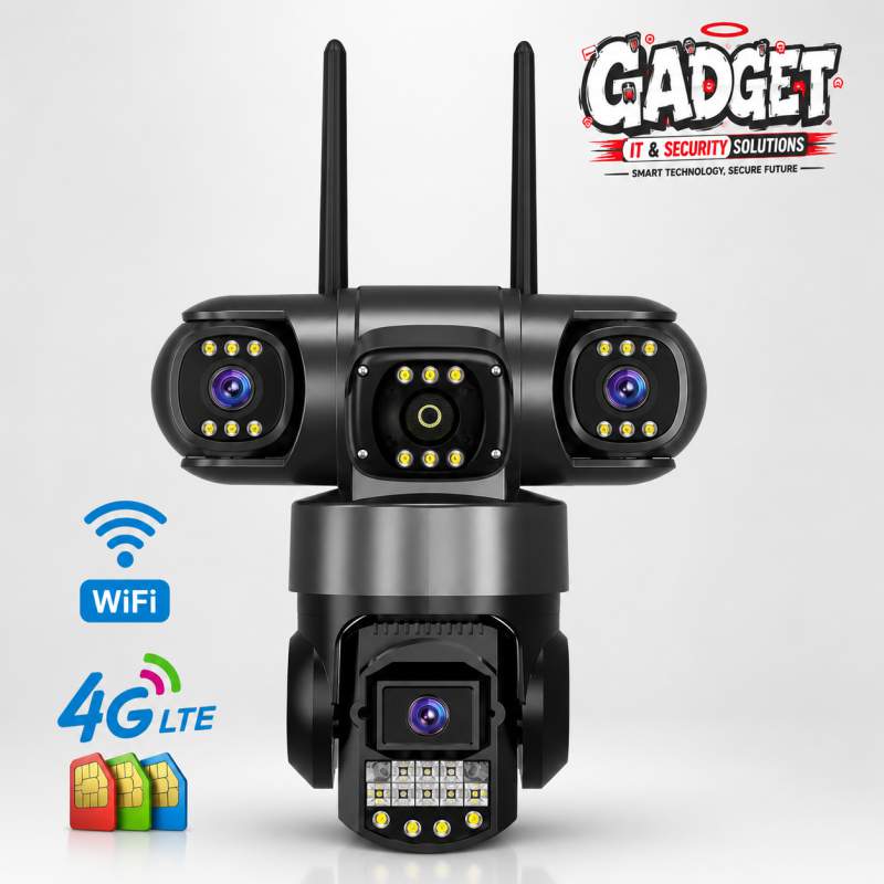 Picture of V380 SC28 3 Lens Outdoor PTZ IP Camera | WiFi & 4G SIM Supported | 9MP Triple Lens | AI Human Tracking | Two-Way Audio | Color Night Vision | 128GB Support 