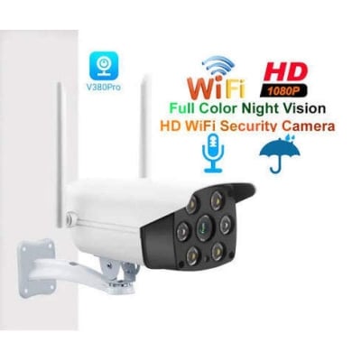 Picture of V380 K6 3MP 1536P WiFi Outdoor IP Camera | Full Color Night Vision | Waterproof | Two-Way Audio | Motion Detection | V380 Pro Security Camera White