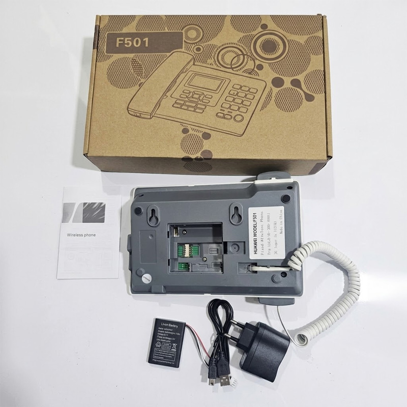 Picture of Huawei F501 GSM Fixed Wireless Desk Phone | Single SIM | Large LCD Display | Speakerphone | SMS Support | 3000mAh Battery | GSM Landline Phone White