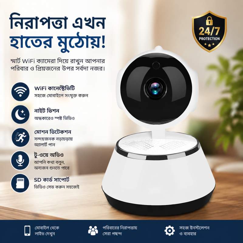 Picture of V380 Smart Mini Doll WiFi IP Camera 2MP 1080P HD | 355° PTZ | Two-Way Audio | Night Vision | Motion Detection | Micro SD Support White