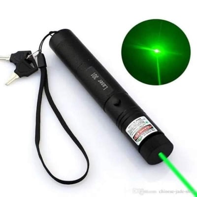 Picture of Laser Pointer Light Rechargeable Green Adjustable Burn Match Light goes up to the plane Black