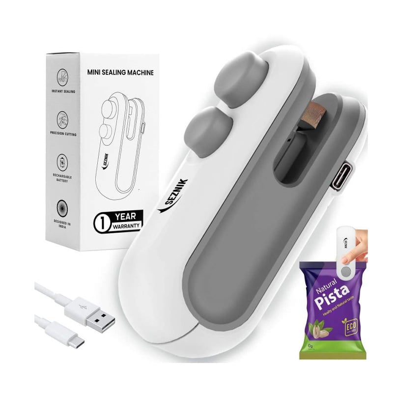 Picture of Portable Mini Bag Sealer Machine | USB Rechargeable Heat Sealer | Food Snack Packet Sealing Machine | Kitchen Bag Sealer 