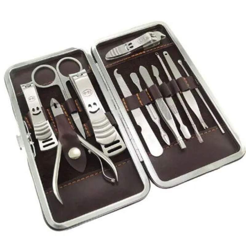 Picture of 12PCS Manicure Pedicure Set | Professional Stainless Steel Nail Clipper Kit Silver