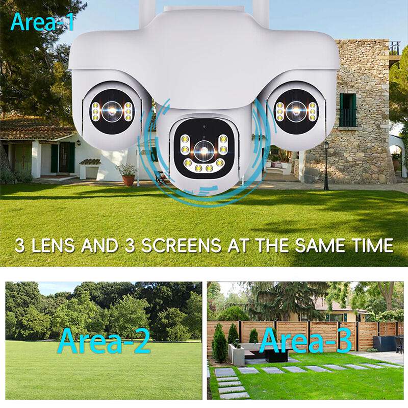 Picture of V380 Pro SC31 6MP 3 Lens Outdoor PTZ WiFi & 4G IP Camera | AI Human Tracking | Triple Lens | Full Color Night Vision | Two-Way Audio | Waterproof CCTV Camera 
