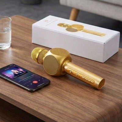 Picture of SU.YOSD YS-69 Bluetooth Karaoke Microphone | Wireless Speaker Mic | Portable Karaoke Machine with RGB Lights, SD Card & AUX Support Multicolor